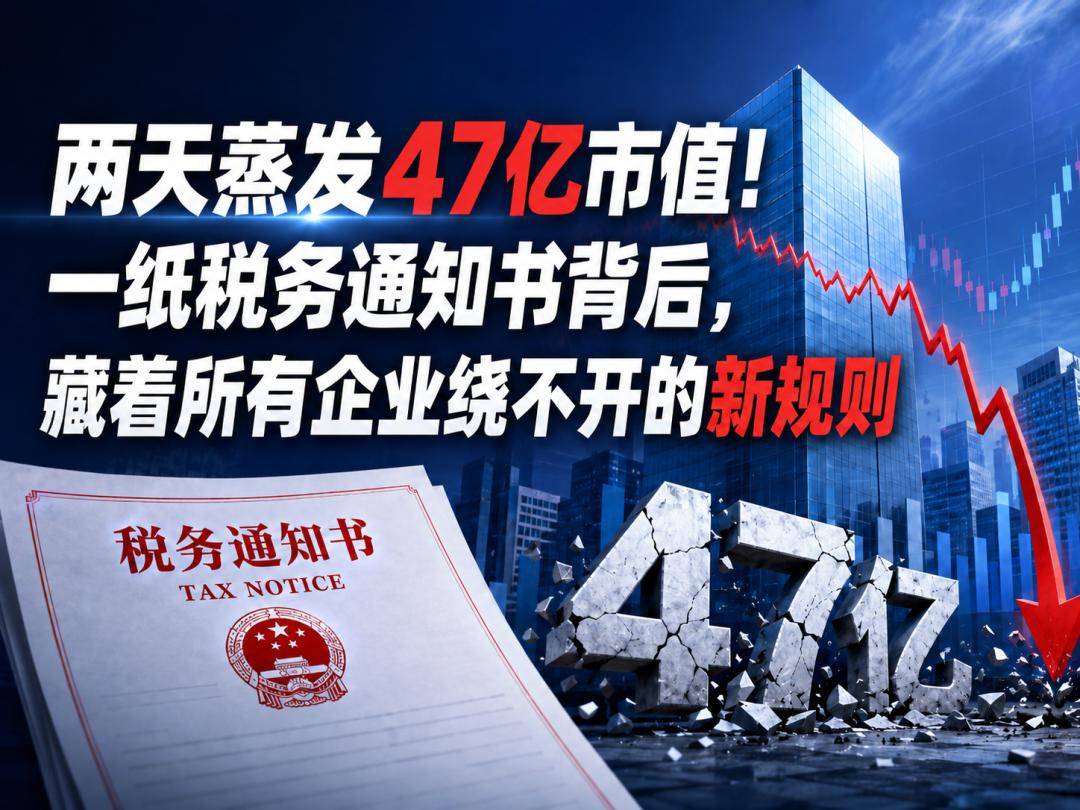 两天蒸发47亿市值！一纸税务通知书背后，藏着所有企业绕不开的新规则