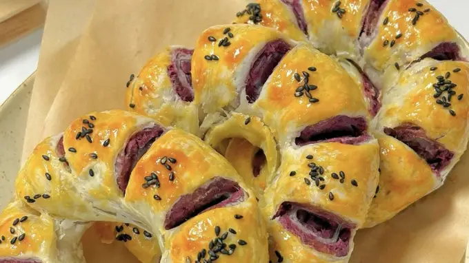 手抓饼版紫薯甜甜圈，外酥里糯超简单