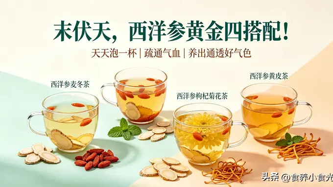 末伏西洋参黄金方 三种搭配泡出通透好气色