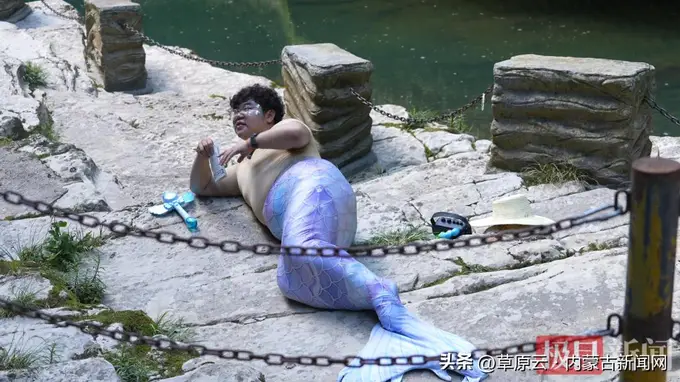 湖北一景区“胖头美人鱼”走红，被网友戏称“胖海象”