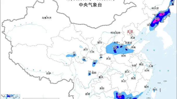 西北华北东北等地有强降水 广东广西沿海有强降水