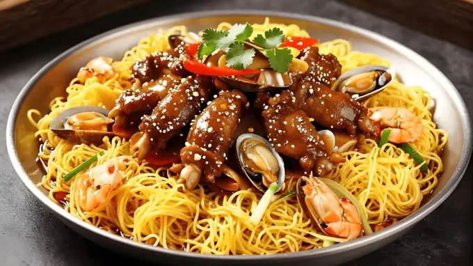 丹东特色炒叉子 黄蚬子配玉米面的江海风味