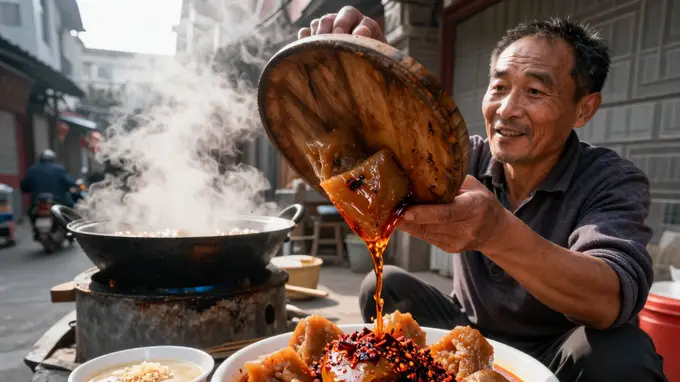 天水地道美食“呱呱” 老巷摊头唤醒老城烟火