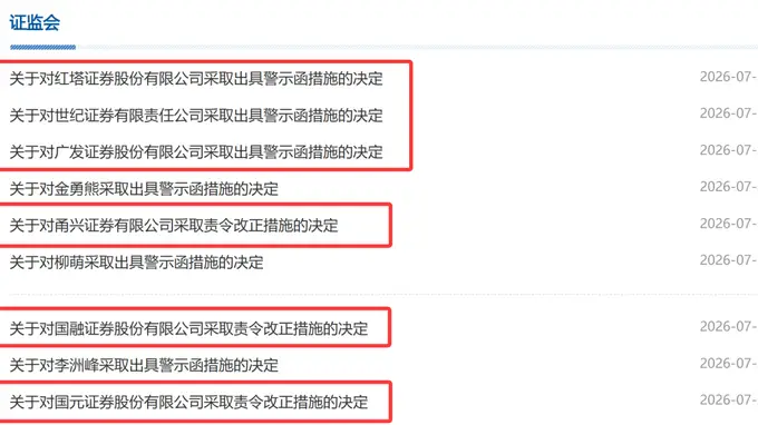 证监会严管券商 多家机构遭监管措施 两券商被立案