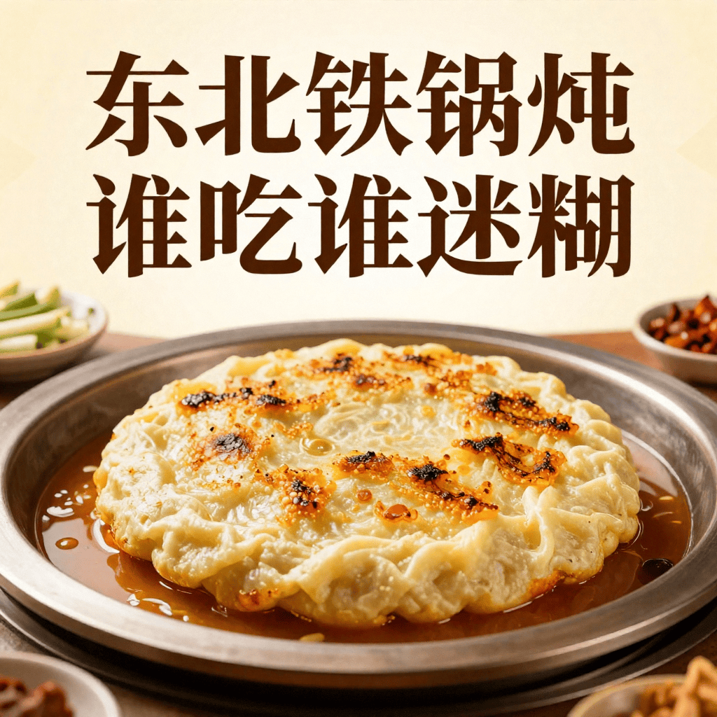 东北铁锅炖的贴饼子：一半浸汤一半焦脆，谁吃谁迷糊！