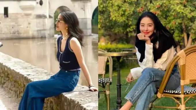 打破常规！秦岚杨采钰教你这样穿牛仔裤，高级洋气不费力