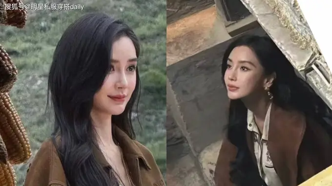 Angelababy秋日复古大片曝光 棕色流苏夹克解锁甜酷灵动新时尚