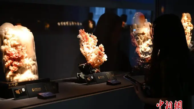 福州老挝石雕艺术精品展亮相