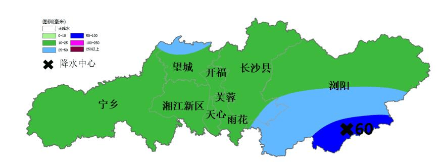 未来三天长沙有一次大到暴雨过程，局地伴有强对流