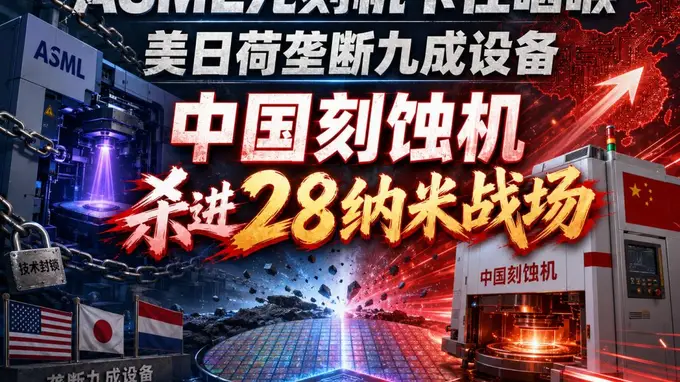 ASML光刻机卡住咽喉、美日荷垄断了九成设备,中国刻蚀机已杀进28纳米战场