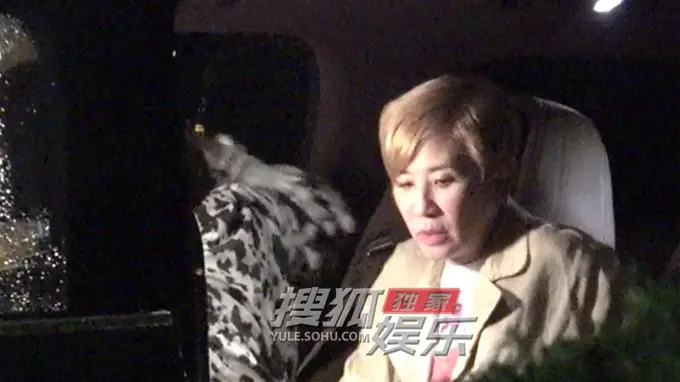 吴君如深夜收工返程 神采奕奕显轻松