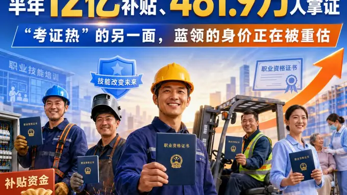 481.9万人半年考取蓝领证书 补贴12亿显身价重估