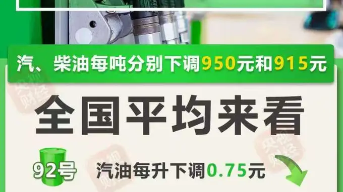刷新年内最大降幅！今晚油价下调，加满一箱油将少花37.5元
