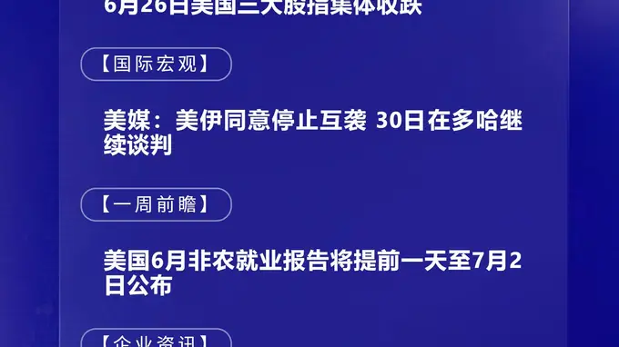 6月29日国际晨讯｜美国6月非农就业数据将公布 三星与SK集团十年投资或达2000万亿韩元