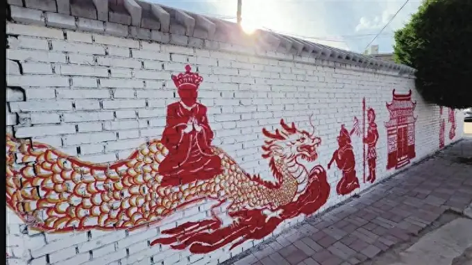 西游主题长廊亮相娄烦县潘家庄村