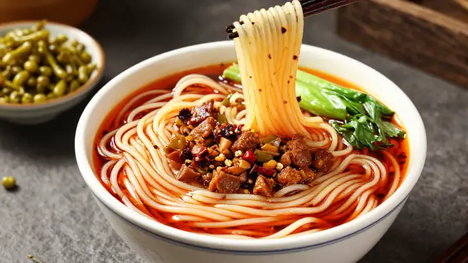 嗦粉的快乐!红油辣子配上酸豆角,贵阳肠旺面每一口都是味蕾冲击!
