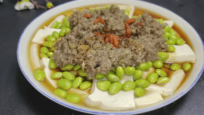 豆腐毛豆蒸肉饼 夏天吃太对味 肉香豆鲜清爽又好做