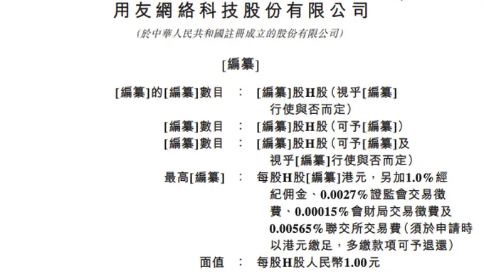 用友网络递表港交所