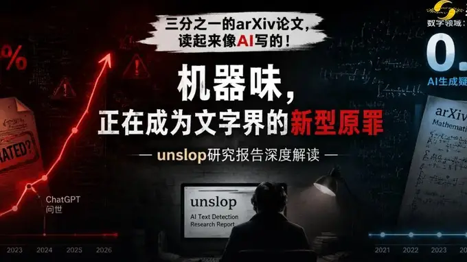arXiv三分之一论文被标记AI生成 CS学科AI味占比超65%数学仅0.7%