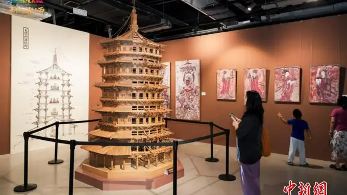 “五千年文明看山西”巡展天津启幕 应县木塔亮相海河晚风盛宴