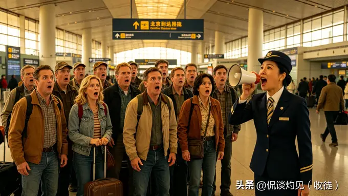 20人美国旅行团抵达北京机场，全员愣神，导游喊三次集合没人应声