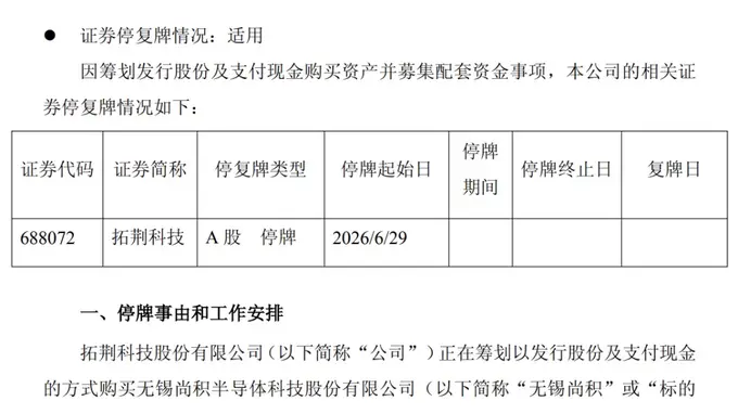 半导体牛股大动作!下周一停牌