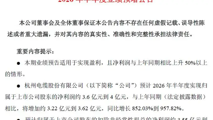 算力浪潮引爆光纤赛道！杭电股份上半年扣非净利最高预增超12倍，昔日“减值包袱”大反转成“利润奶牛”
