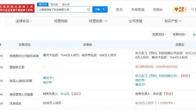 科大讯飞入股恒特电子