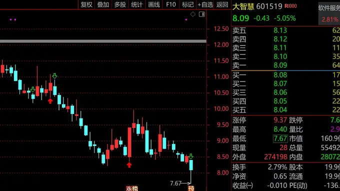 “牛市旗手”倒下，券商股普跌，大智慧一度闪崩跌停，业绩预告给市场泼了一盆冷水