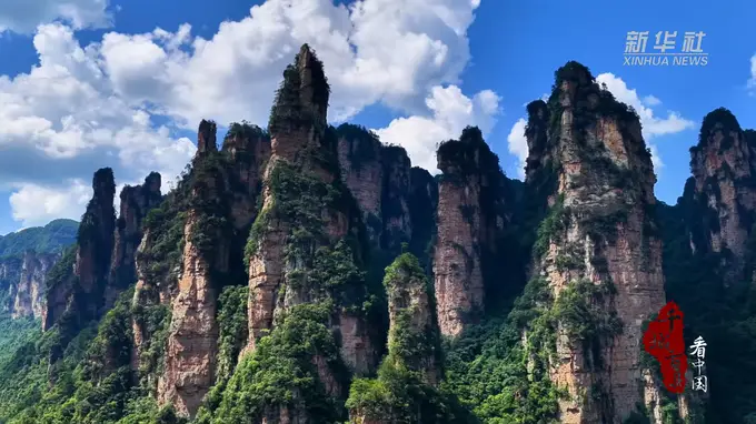 张家界金鞭溪:夏日清凉“天然空调房”
