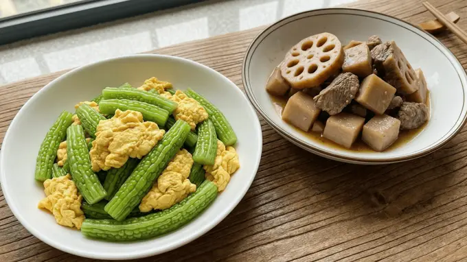 三伏天养生菜谱:苦瓜炒蛋莲藕排骨,应季食材越吃越精神