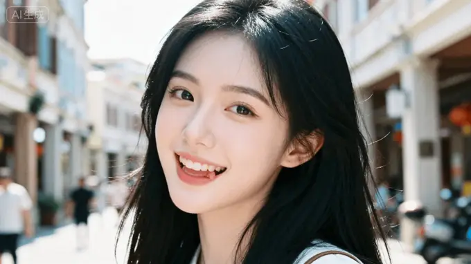 女友在路边数蚂蚁