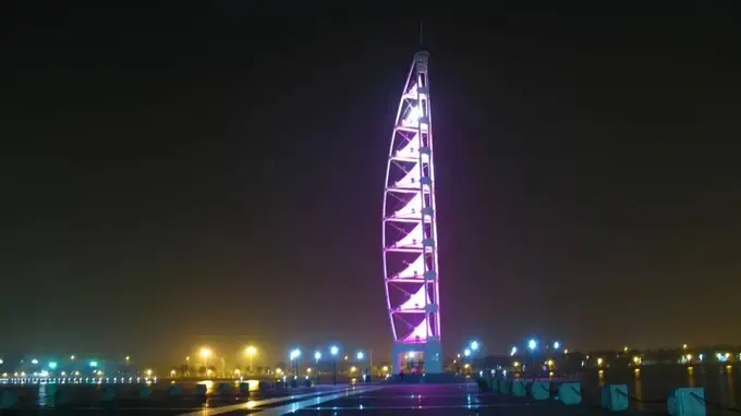 夏夜潍河，灯火璀璨！